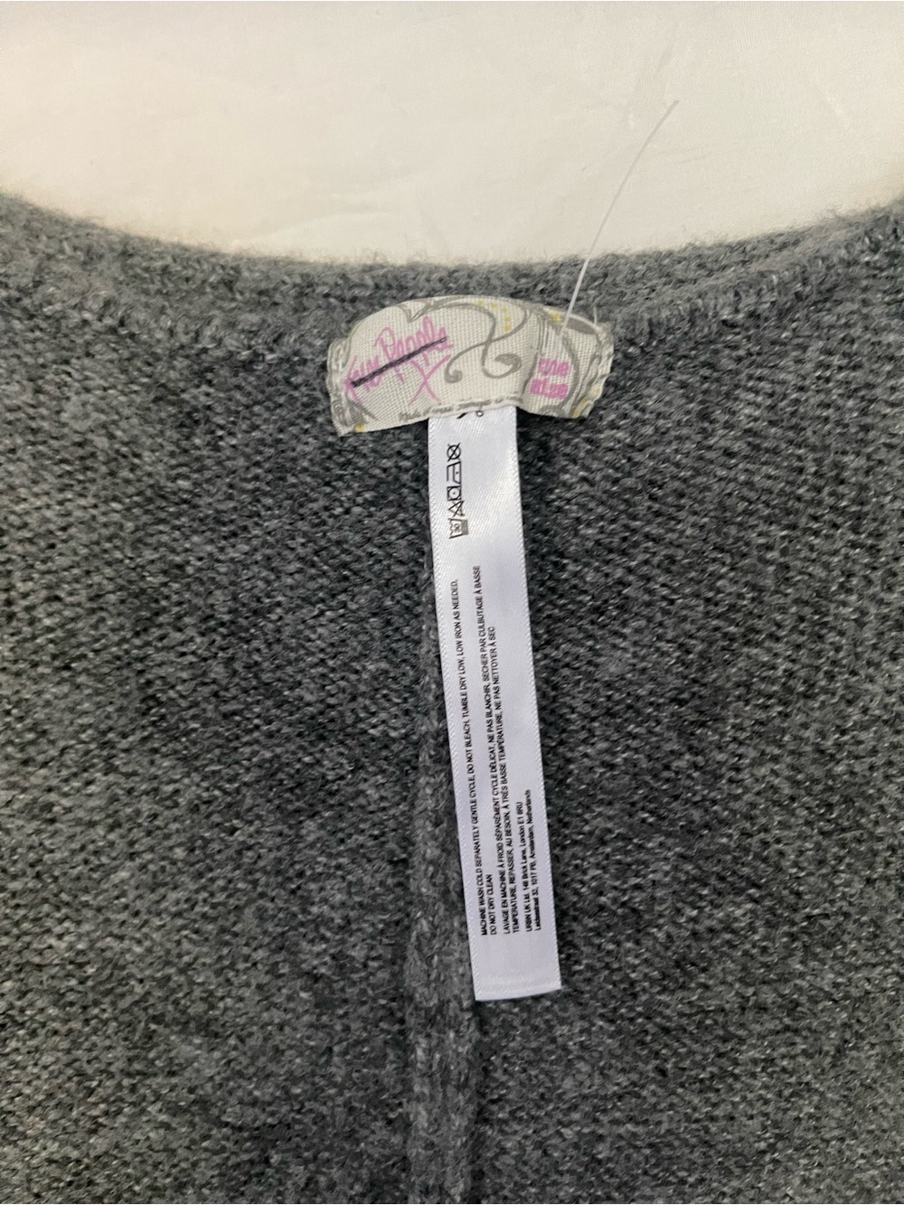 Free People Ellie Scarf Wrap Duster Sweater Kimono Grey Boho Contemporary Size L - Picture 4 of 16